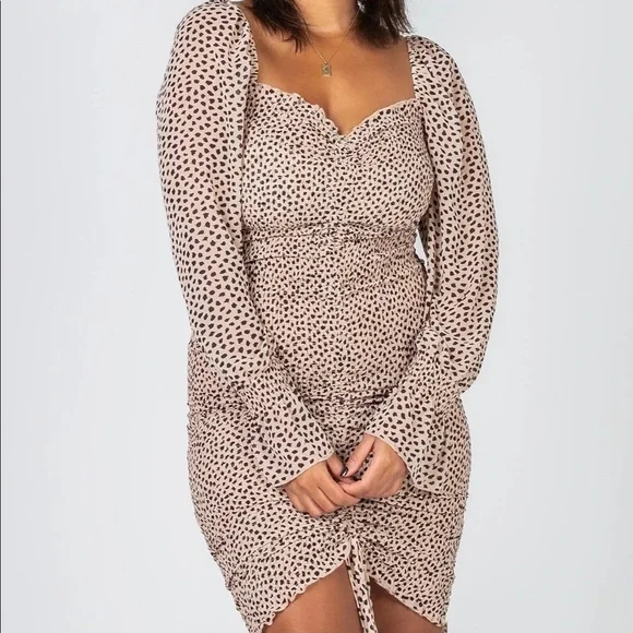 strapless open back dress Zuba Mini Dress Leopard